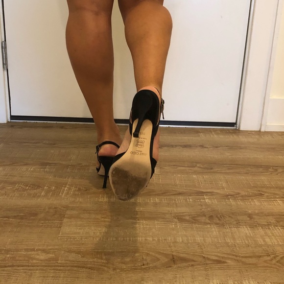 Jimmy Choo Black Silk Satin Sandal Slingback - Picture 12 of 13